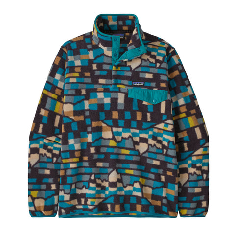 Patagonia Synchilla snap t pullover Fitzroy patchwork/belay blue