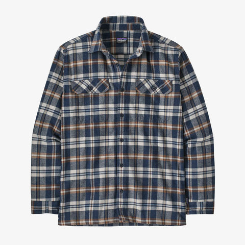 Patagonia Fjord flannel cotton L/S  shirt Fields new navy