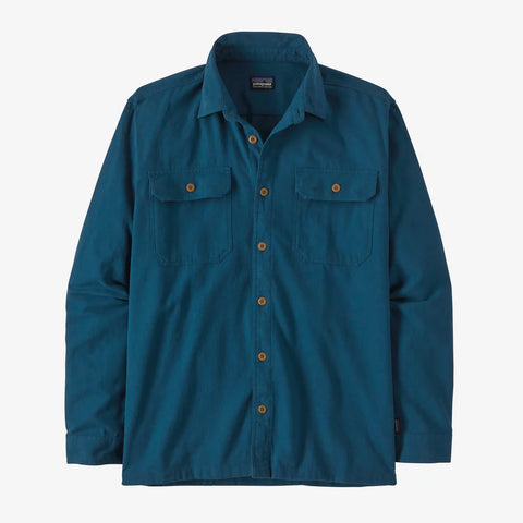 Patagonia Fjord flannel cotton L/S  shirt Lagom blue