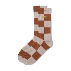 Buttergoods checkered socks Sand/brown