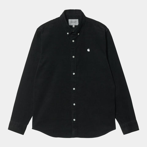 Carhartt Madison fine cord shirt Black/white